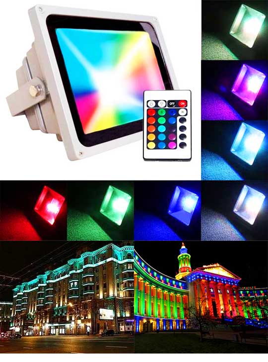 Прожектор RGB 100Вт с пультом